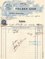 Régi számla: Földes Izsó Szeged 1914.