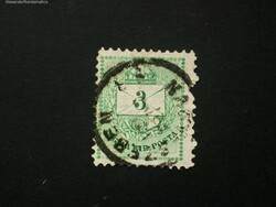 Magyarország 1881 Színesszámú 3 kr. Nagy-Szeben, B 11 1/2, apró hiány F