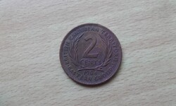 Brit Karibi Területek 2 Cent 1964