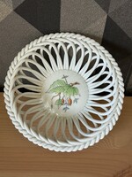 Herendi csipkebogyós, hecsedli mintás áttört tálka