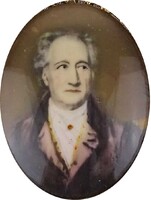 1Y847 Régi különleges csontkeretes Goethe miniatúra