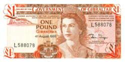 Gibraltár 1 font 1988 UNC