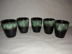 Magyarszombatfai kerámia pálinkás pohár - 5 db egyben (23/d)