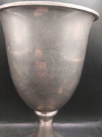 Nagybudapesti Vezetők Vándordíja 1950-ből.alpakka, 26 cm magas. 4294b
