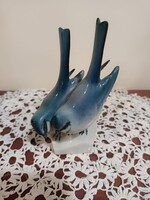 Zsolnay porcelán madárpár – kézzel festett, gyűjtői minőség