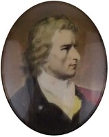 1Y846 Régi különleges csontkeretes Friedrich Schiller miniatúra