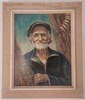 C.J.J. Solinger 25x30 (1969) Oil on Canvas Fisherman Painting