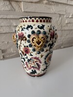 Zsolnay nagy méretű, áttört díszváza! 1800-as évek vége! Gyűjtői darab!