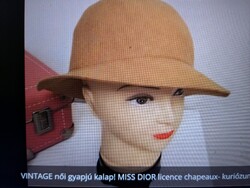 VINTAGE MISS DIOR licence chapeaux női kalap , kuriózum !