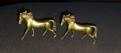 Miniatűr sárgaréz ló figura 2db