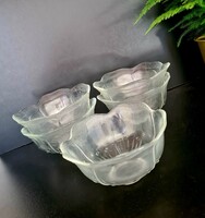 Tuipán  virágkehely alakú  fagyis salátás kompótos üvegtál 5 db