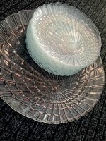 Modern vonalvezetésű csiga kagyló mintás családi süteményes üveg tányér szett 12 +1