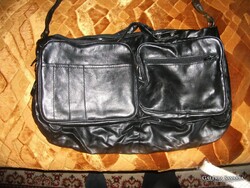 RÉGI TÖBB FIÓKOS,ÖSSZECSUKHATÓ  FEKETE VÁLL ÉS KÉZI TÁSKA