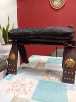 Vintage Egyiptomi Fa Teve Nyereg Szék Bőr Fa És Réz