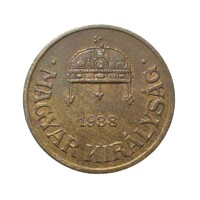 Magyarország,1 fillér 1938 EF+ bronz