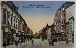 Képeslap, Miskolc Széchenyi utca, Bankpalota 1950