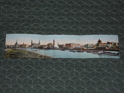Képeslap,leporelló,Németország,Dresden,Drezda,panorama,port,kikötő,gőzhajó,városi látkép, 1911-