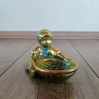 Antik Zsolnay Sinkó eozin porcelán figura Annuska