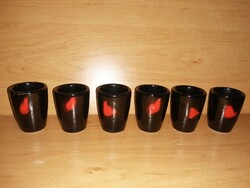 Magyarszombatfai kerámia pálinkás pohár - 6 db egyben (19/d)