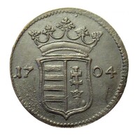 Magyarország,II. Rákóczi Ferenc X poltura 1704 EF+ réz