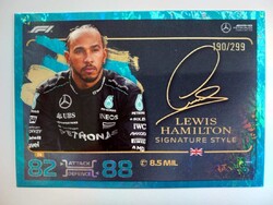 2024 Topps Turbo Attax F1 Lewis Hamilton signature style számozott kártya.