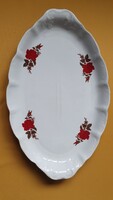 Régi retro ARPO porcelán kínáló tál rózsás pecsenyés tálca