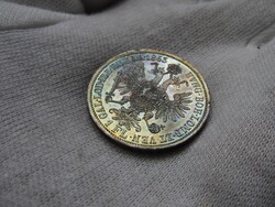1863 florin 1 forint gulden tisztítatlan pazar szivárványos patinás extra !