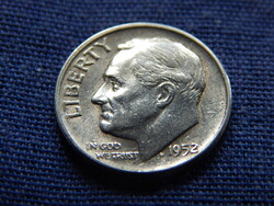 USA Roosevelt Dime (10 Cents) 1952 S. 0.900 ezüst, 2.5000 g