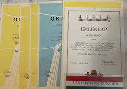 Hídépítéssel kapcsolatos oklevelek, 1976-1995 - 12 db
