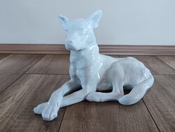 Régi Herendi porcelán nagyméretű németjuhász kutya figura