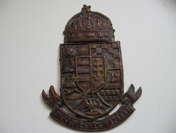 Antik csendőr sapka jelvény Királyért és Hazáért