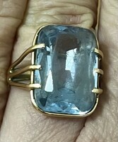 14 k arany gyűrű akvamarinnal 58-as