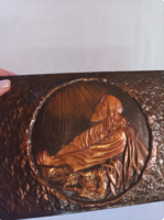 Jézus imádkozik a Getszemáni kertben – domborműves faliplakett, vintage vallásos relief