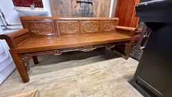 Antik kínai faragott pad, keleti, ázsiai, japán, indiai, indonéz