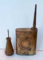 2 db régi réz olajzó kanna olajkanna műszerész olaj kanna