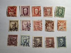 Csehszlovákia 15db régi pecsételt bélyeg, mind más (#2) (10ft/db)
