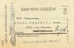 Levelezőlap: Tábori Postai Levelezőlap, Szeged 1921.