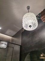 Mid -century  /  üveg kristály mennyezeti lámpa