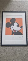 Andy Warhol Mickey Mouse litográfia keretezve.