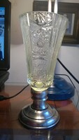 Ezüst talpas kristály váza m 19,5 cm  1900-as évek eleje