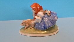 Herendi Malacot fogó Lány ! Hibátlan !  9 cm x 13 cm !