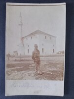 Macedónia, egyenruhás katona Hadtáp postahivatal bélyegzővel, 1918  /250615/