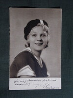 Képeslap,film,mozi,művészet,Színházi élet melléklet,Zilahy Irén színésznő,1930-
