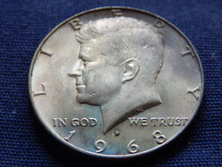 USA Kennedy Half Dollar 1968 D 0.4000 ezüst 11.5000 g.