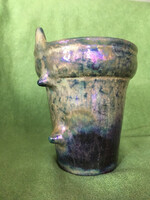 Bokros Júlia kerámia váza, Lüszter technika.