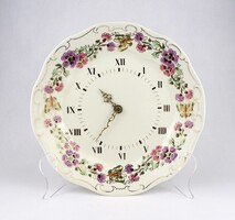 1Y891 Régi vajszínű pillangós Zsolnay porcelán falióra