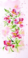 Kovács Anna Brigitta: Tropical floral -  watercolor painting - Trópusi virág