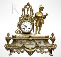 Antik francia szobros kandallóóra