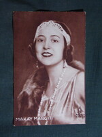 Képeslap,film,mozi,művészet,Színházi élet melléklet,Makay Margit színésznő,1930-