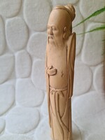 Taoista mester, Konfucius, keleti bölcs faragott szobrocska